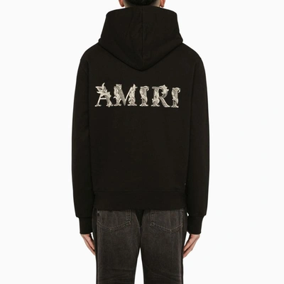 Shop Amiri Logoed Hoodie In Black