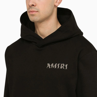 Shop Amiri Logoed Hoodie In Black