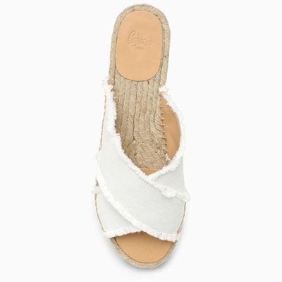 Castaã±er Crossover-strap Flat Espadrilles In White