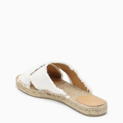 Castaã±er Crossover-strap Flat Espadrilles In White