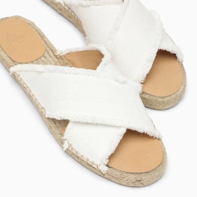 Castaã±er Crossover-strap Flat Espadrilles In White