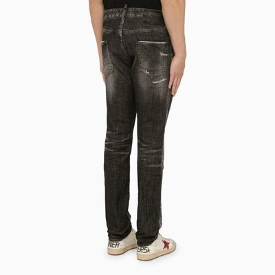 Shop Dsquared2 Washed Jeans With Denim Wears In Black