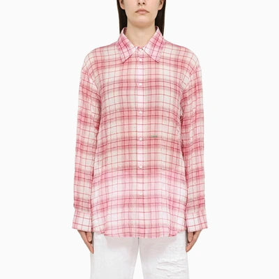 Shop Dsquared2 White/pink Checked Shirt In Multicolor