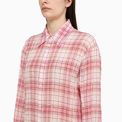 Shop Dsquared2 White/pink Checked Shirt In Multicolor