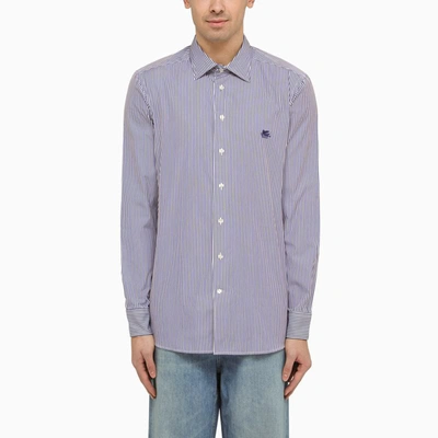 Shop Etro White/blue Striped Shirt