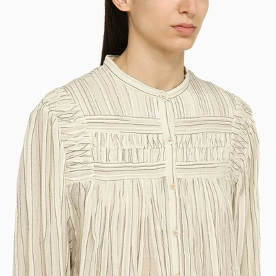 Shop Isabel Marant Étoile Écru Striped Plalia Shirt In Beige