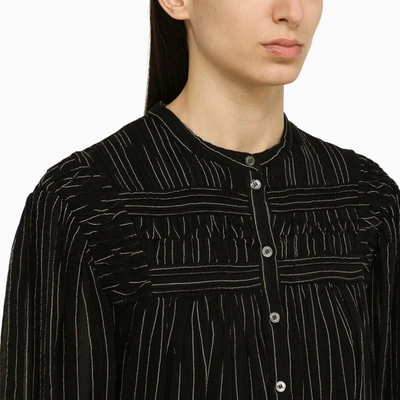 Shop Isabel Marant Étoile Striped Chemisier Dress In Black