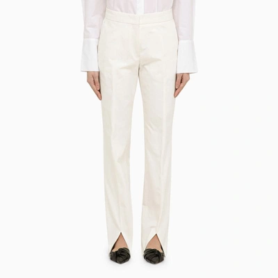 Shop Jil Sander Trousers With Slits In White