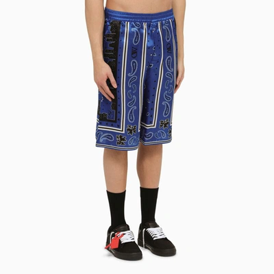 Shop Off-white ™ Nautical Bermuda Shorts With Print In Blue