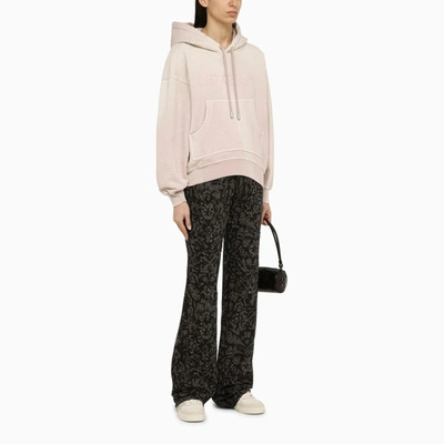 Off-white Maxi Hoodie Laundry With Logo And Patch Pocket In Pink