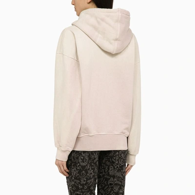 Off-white Maxi Hoodie Laundry With Logo And Patch Pocket In Pink