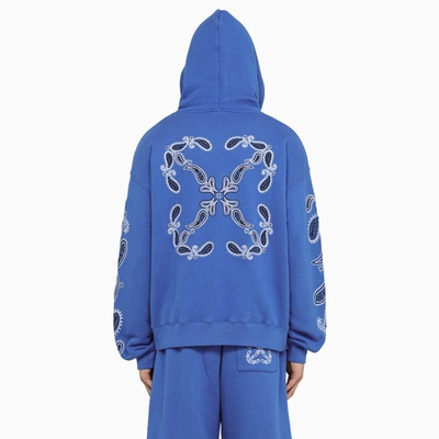 Shop Off-white ™ Nautical Hoodie With Logo Embroidery In Blue