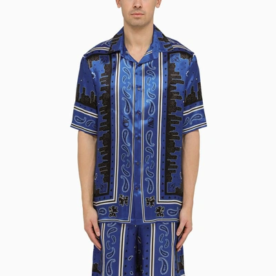 Shop Off-white ™ Shirt With Bandana Motif In Blue