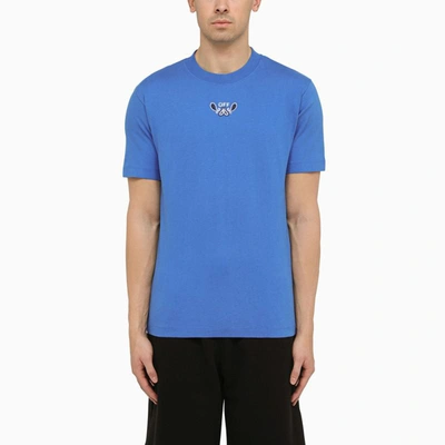 Shop Off-white ™ Nautical T-shirt With Logo Embroidery In Blue