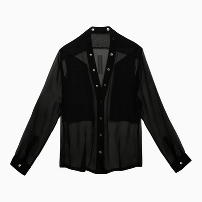 Shop Rick Owens Larry Fogpocket Shirt In Black