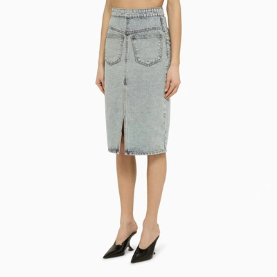 Shop The Mannei Malmo Maxi Skirt In Denim Inside Out In Blue