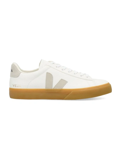 Shop Veja Campo Chromefree Leather Sneakers In Extra White Natural