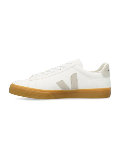 Shop Veja Campo Chromefree Leather Sneakers In Extra White Natural