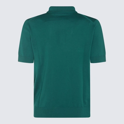 Shop Dolce & Gabbana Green Wool Polo Shirt In Verde Muschio Scuro