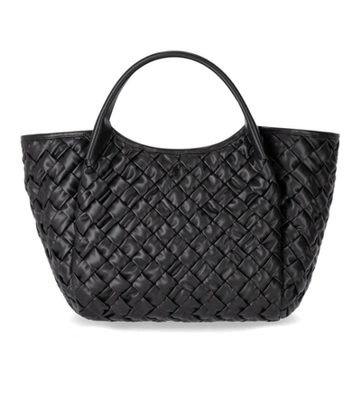 Shop Ea7 Emporio Armani  Black Woven Handbag