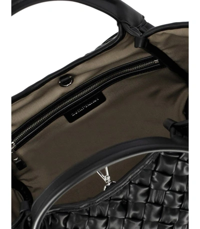 Shop Ea7 Emporio Armani  Black Woven Handbag