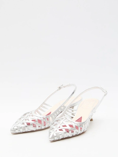 Roger Vivier I Love Vivier Multistrap Slingback Pumps In Leather In Silver