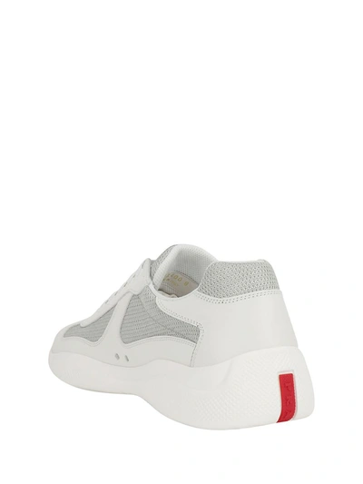 Shop Prada Sneakers In Bianco/argento