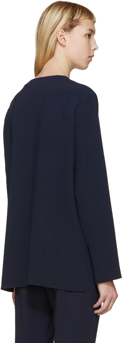 Shop Stella Mccartney Navy Zippered Arlesa Blouse