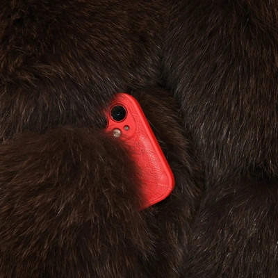 Wanan Touch Classic Black Fox Fur Jacket