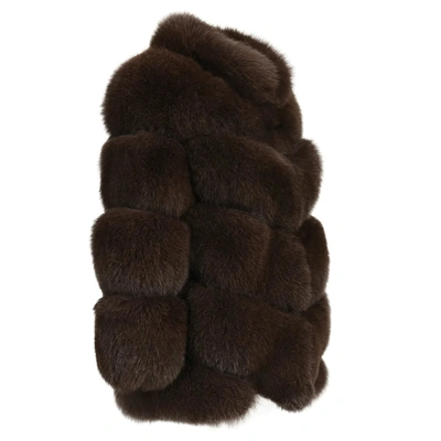 Wanan Touch Classic Black Fox Fur Jacket