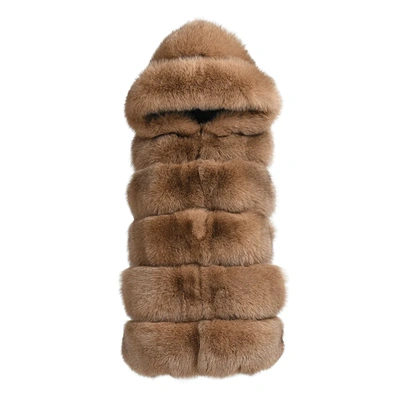Wanan Touch Calere Camel Vest In Fox Fur