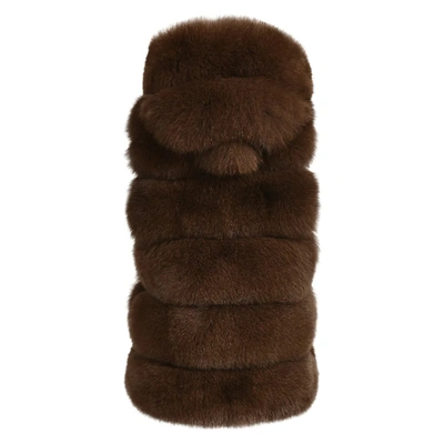 Wanan Touch Calere Dark Gey Vest In Fox Fur