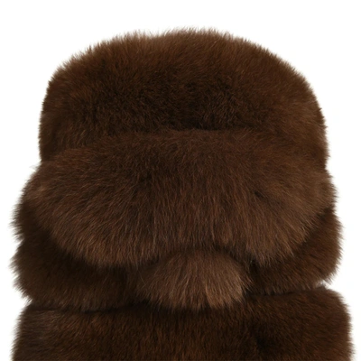 Wanan Touch Calere Dark Gey Vest In Fox Fur