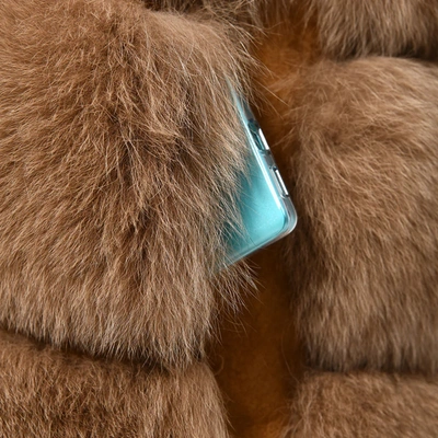Wanan Touch Calere Camel Vest In Fox Fur