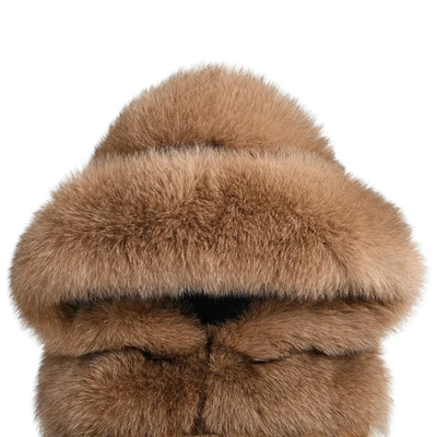 Wanan Touch Calere Camel Vest In Fox Fur