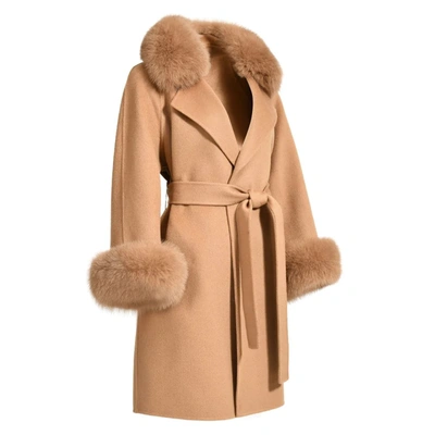 Wanan Touch Chiara Camel Cashmere Blend Coat