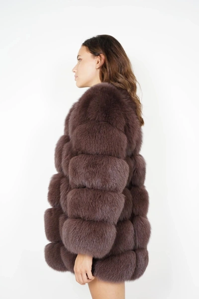 Wanan Touch Classic Black Fox Fur Jacket