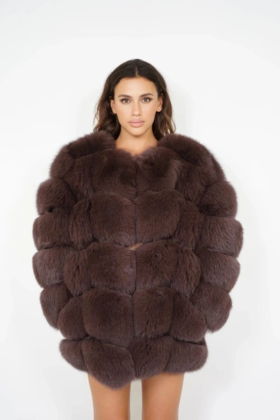 Wanan Touch Classic Black Fox Fur Jacket
