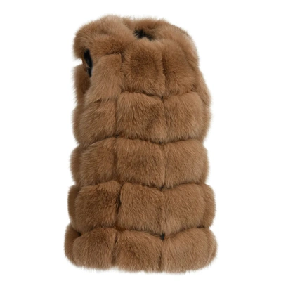 Wanan Touch Calere Camel Vest In Fox Fur