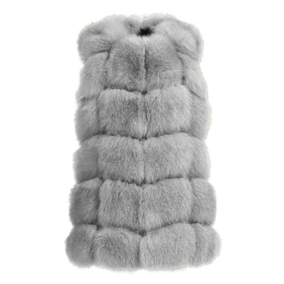 Wanan Touch Classy Grey Vest In Fox Fur