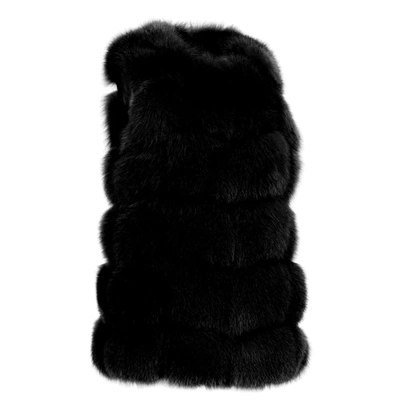 Wanan Touch Calere Dark Gey Vest In Fox Fur
