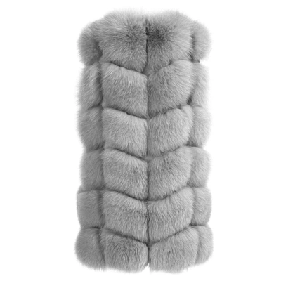 Wanan Touch Classy Grey Vest In Fox Fur