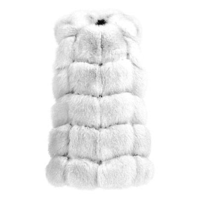 Wanan Touch Classy White Vest In Fox Fur