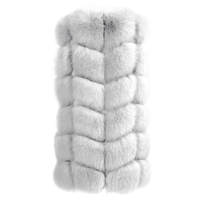 Wanan Touch Classy White Vest In Fox Fur