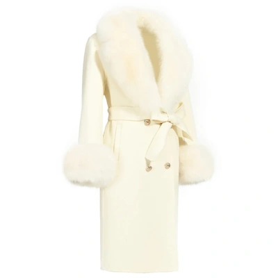 Wanan Touch Chic Coat In White Cashmere