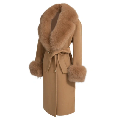 Wanan Touch Coat Chic Camel Mixed Cashmere