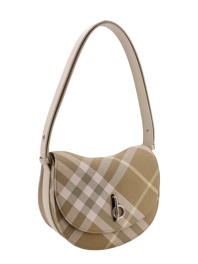 Shop Burberry Coated Canvas Shoulder Bag With Check Motif