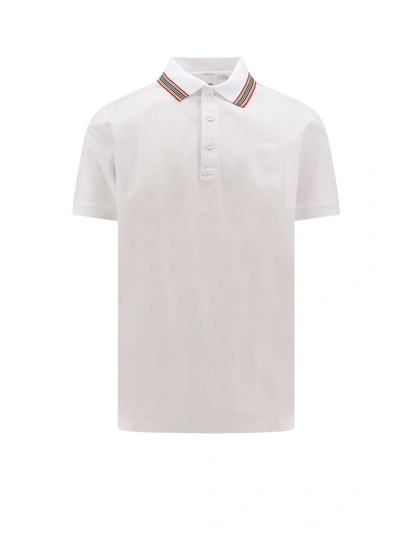 Shop Burberry Cotton Polo Shirt With Iconic  Profiles