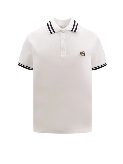 Shop Moncler Cotton Polo Shirt With Logo Patch