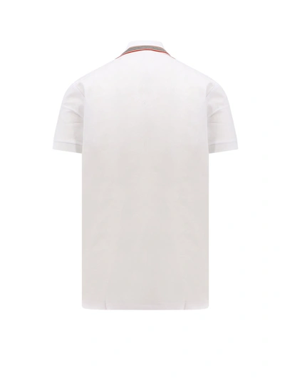 Shop Burberry Cotton Polo Shirt With Iconic  Profiles